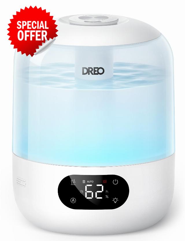 DREO Humidifier for Bedroom with Sensor