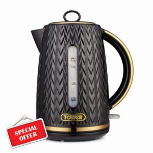 Tower T10052BLK Empire 1.7 Litre Kettle with Rapid Boil