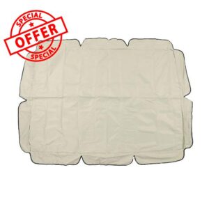 Outdoor Swing Canopy Replacement - 420D Silver Coated Ox Fabric Garden Canopy for Swing Chairs (Beige)