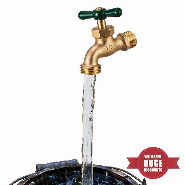 Generic Floating Faucet Fountain Watering Can Fountain Invisible Tap with USB Powered 30cm Hose for Garden Lawn Yard Patio Decoration (black A)