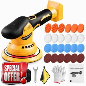 Cordless Car Polisher Compatible with Makita 18V/21V Battery (not Included)                                                          5500 RPM Car Polishers and Buffers with 8‑Speed Adjustment Including Pads for Polishing Waxing & Buffering