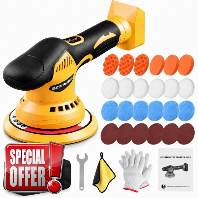 Cordless Car Polisher Compatible with Makita 18V/21V Battery (not Included)                                                          5500 RPM Car Polishers and Buffers with 8‑Speed Adjustment Including Pads for Polishing Waxing & Buffering