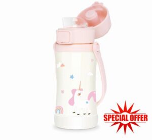 GROSMIMI Slow Flow Toddler Tumbler Water Bottle BPA Free 10 oz. (Stainless Steel
