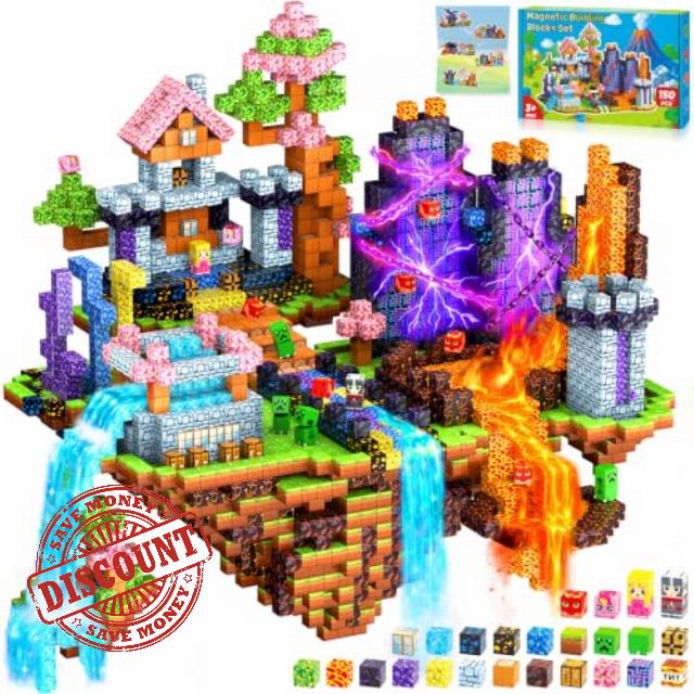 iKidiki Magnetic Blocks for Kids Boys Toys for 3-7 Year Old Boys Girls 150 PCS Magnetic Building Blocks for Boys Gifts Birthday Gifts for 3-12 Year Old Construction Toys STEM Sensory Toys for Boys