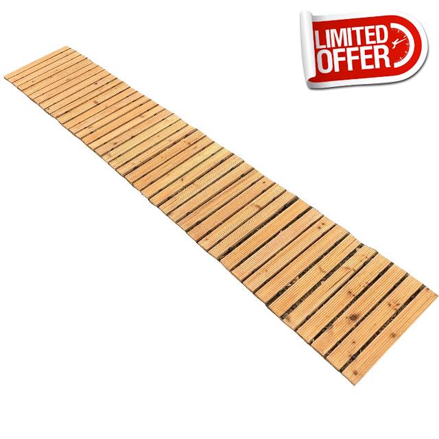 Selections Wooden Roll Out Garden Track Path Walk Way Ground Protection (2.44m Roll)