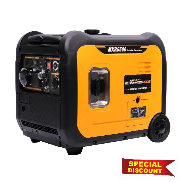 maXpeedingrods 5500W Petrol Inverter Generator Silent Pure Sine Wave Generator for RV Travel