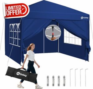 Sekey 3m x 3m One-Touch Pop Up Gazebo with Sides – Instant Setup