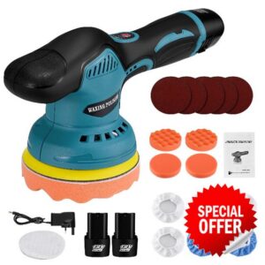 Cordless Buffer Polisher Car Polisher Buffer Machine Cordless Polisher with 2PCS 2.0Ah Batteries