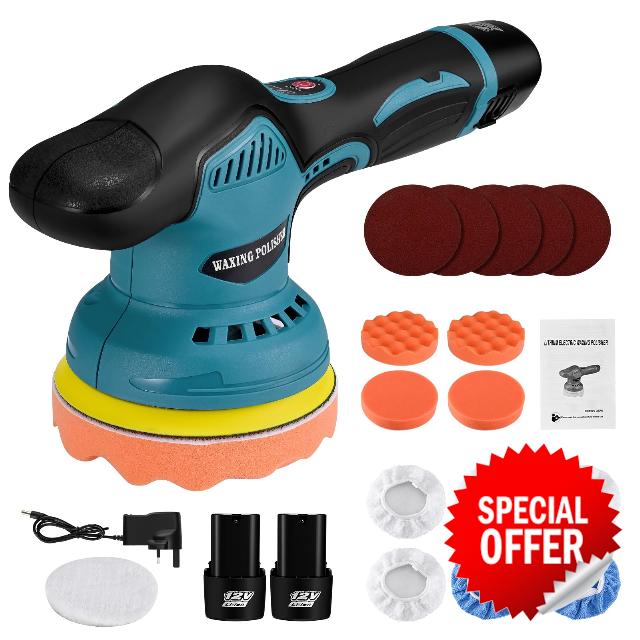Cordless Buffer Polisher Car Polisher Buffer Machine Cordless Polisher with 2PCS 2.0Ah Batteries