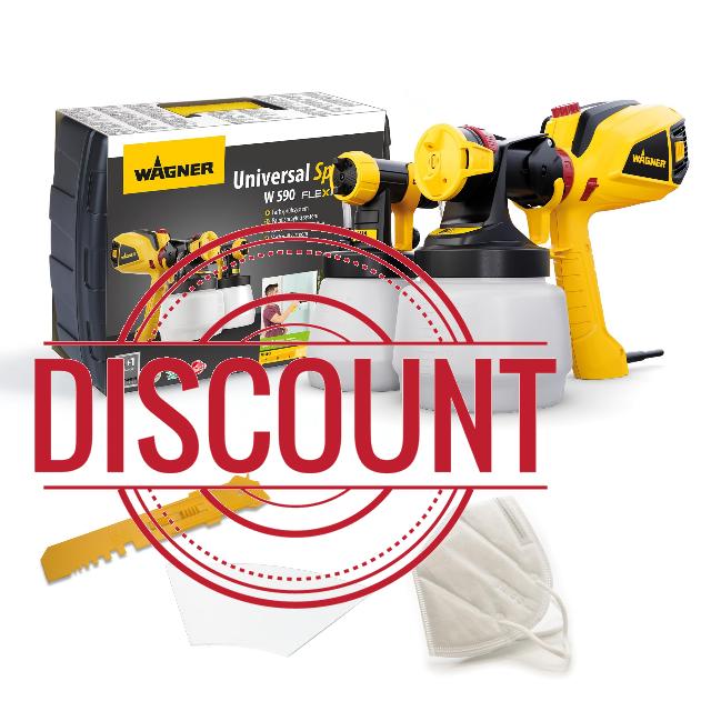 WAGNER Universal Sprayer W 590 FLEXiO - Electric Paint Sprayer for Wall & Ceiling/Wood & Metal paint - interior and exterior usage