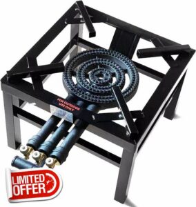 3 Key Heavy Duty Cast Iron LPG Propane Gas Burner Boiling Ring – Commercial Catering Stove & OutdoorCamping Cooke