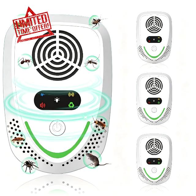 2026 Upgraded 4-Pack Ultrasonic Pest Repeller with 4 Modes