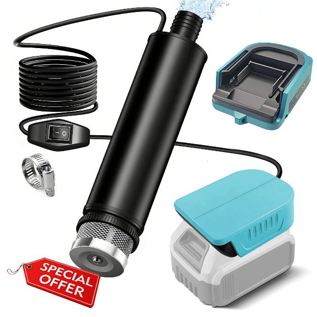 Cordless Water Transfer Pump Compatible with Makita 18V Battery 635GPH Portable Submersible Pump IPX8 Waterproof Stick Pump for Tub Pond Garden Camping Draining(Battery Not Included)