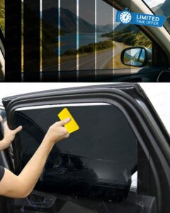 25% VLT Car Window Tint Solar Film 6 Metre Roll - Professional Accessories                                                          Self-Adhesive Auto & Home Glass | Limo Black Privacy + High UV Block | Includes Installation Tool Ki
