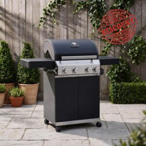 Grillstream Classic 4 Burner Barbecue in Matt Black                                                          Durable Design with 4 Burners