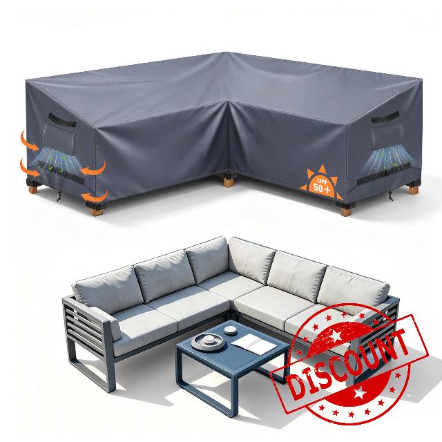 Garden L-Shape Furniture Corner Sofa Cover Waterproof