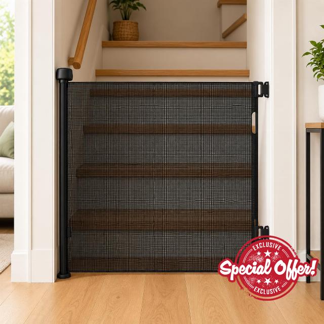 Premium Baby Fabric Retractable Stair Gate