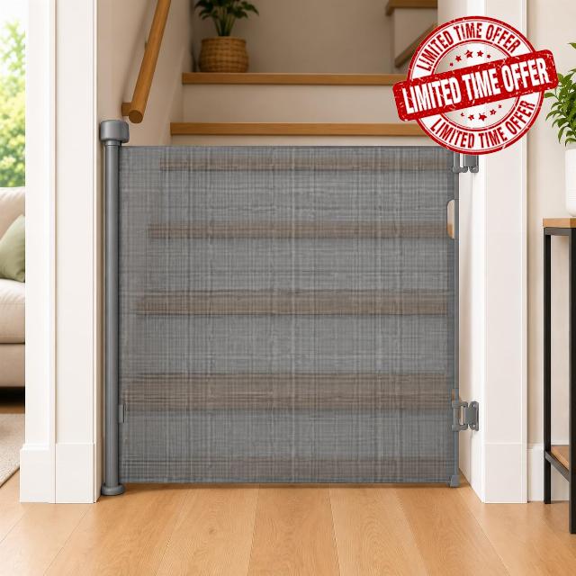 Premium Baby Fabric Retractable Stair Gate