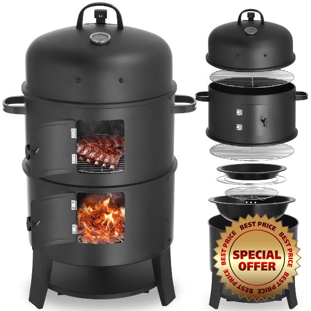 ectake® 3-in-1 Barrel BBQ Smoker