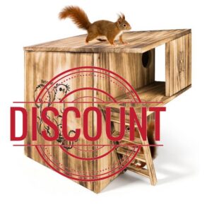 Large Squirrel House Carbonized Solid Wood with Ladder & Porch