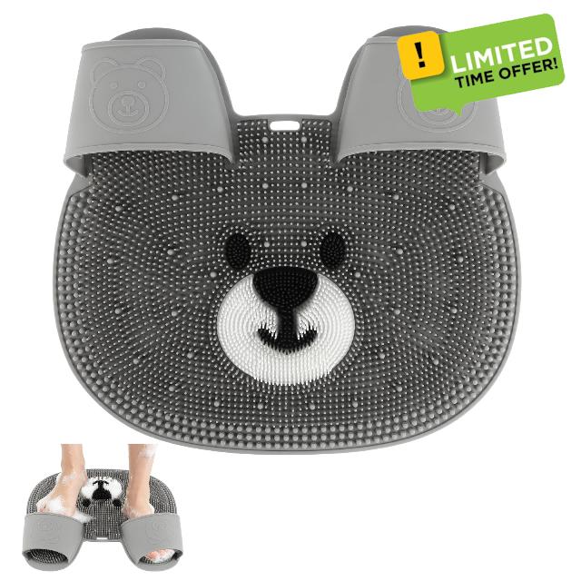 Bear Slipper Shower Foot Scrubber Mat 40x38cm                                                          Large Foot Scrubber for Shower
