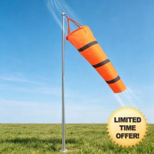 Outdoor Windsock with 6ft Stainless Steel Pole
