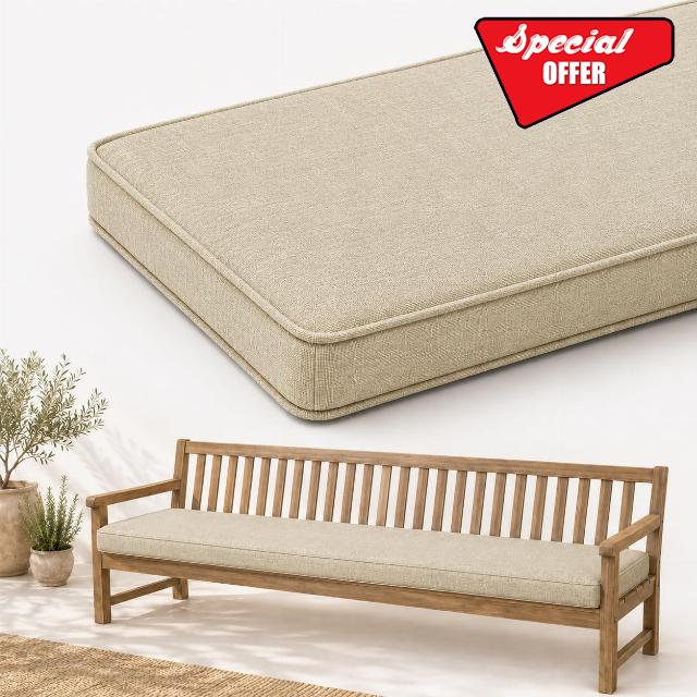 Linen Bench Cushion Indoor - Comfort Seat Pad for Dining Bench Window