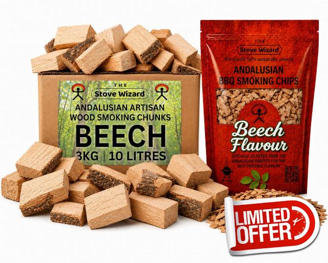 Beech Smoking Wood Chips & Chunks Bundle 3.4 + 10 Litres                                                          Clean mild hardwood smoke