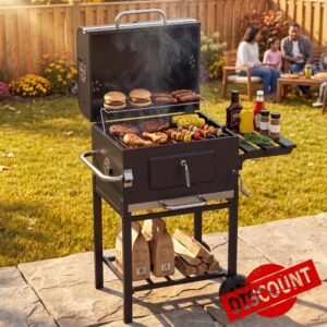 Aoxun XL Charcoal BBQ Grill Outdoor Smoker