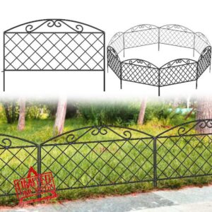 Thealyn Decorative Garden Fence 44cm (H) x 6m (L) Barrier Fence Panels Outdoor Rustproof Metal No Digging Fencing Border for Yard Patio Flower Bed