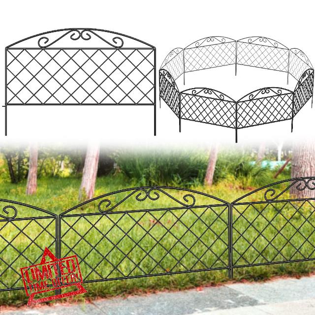 Thealyn Decorative Garden Fence 44cm (H) x 6m (L) Barrier Fence Panels Outdoor Rustproof Metal No Digging Fencing Border for Yard Patio Flower Bed