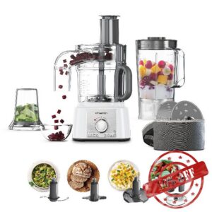 Kenwood FDP65.860WH food processor with 9 attachments. Express Serve and Dice
