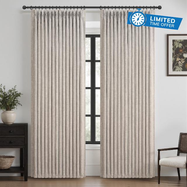 Memory Trained Pinch Pleated Nursery Curtains 78 Inches Long 2 Panels Set