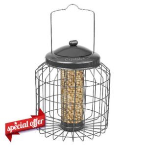Bird Feeder Squirrel Proof – Hanging Metal Bird Feeder with Cage – Peanut Bird Feeder & Bird Seed Feeder – Anti Squirrel Bird Cage Feeder for Garden – Small & Large Bird Feeder (Peanut Feeder)