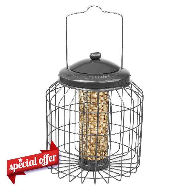 Bird Feeder Squirrel Proof – Hanging Metal Bird Feeder with Cage – Peanut Bird Feeder & Bird Seed Feeder – Anti Squirrel Bird Cage Feeder for Garden – Small & Large Bird Feeder (Peanut Feeder)