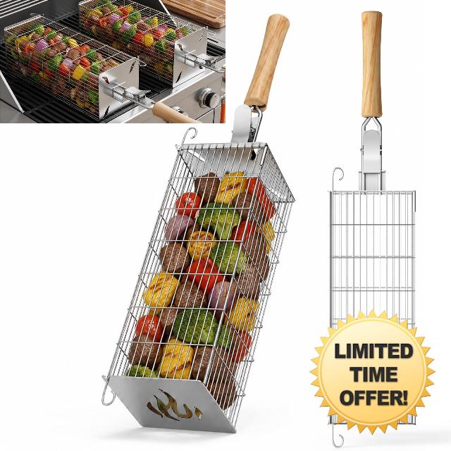 TNTOR Set of 2 Square Grill Baskets