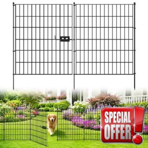 5 Panels No Dig Decorative Garden Fence with Gate-101cm (H) x 3.5m (L)