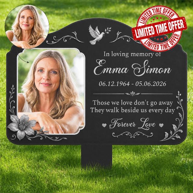 Personalised Memorial Metal Garden Stake - In Loving Memory - personalised memorial plaques