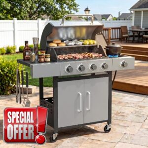Aoxun Outdoor Garden Gas Barbecue Cart