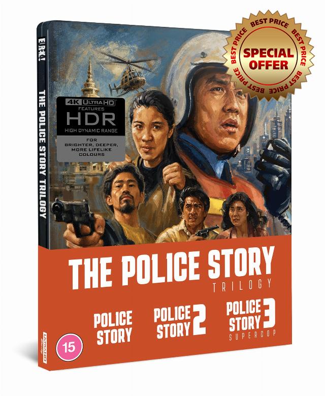 THE POLICE STORY TRILOGY (Eureka Classics) LIMITED EDITION 3-Disc 4K Ultra HD SteelBook