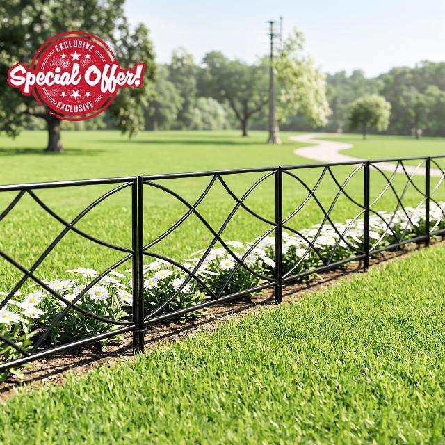 5-Panel Metal Garden Fencing