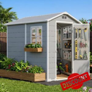 AIRAJ 4×6 FT Plastic Shed with Floor