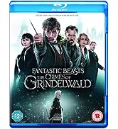 Text reads 'FANTASTIC BEASTS', 'Blu-ray', '12', 'QUITE SUPER STRAIGHTFORWARD'. Blu-ray movie case featuring male actor in dark coat against magical theatrical backdrop.