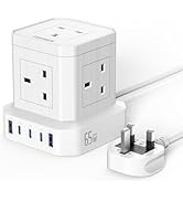 TOPREK 100W PD3.0 Fast Charge Extension Lead with Usb Slots, Simultaneous Fast-charging of 10 dev...