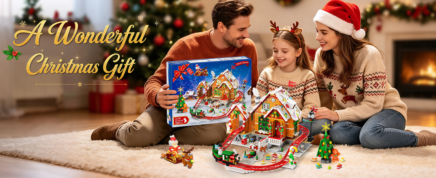Text reads "A Wonderful Christmas Gift". Holiday-themed promotional image with wrapped presents, decorative ornaments, and festive Christmas decorations displayed together.