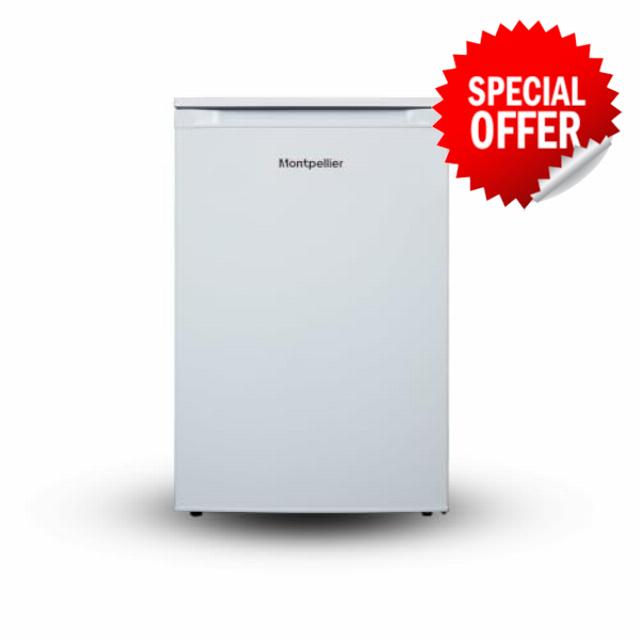 Montpellier MDAUCL54W - White Undercounter Larder Fridge - 128L - E Energy Rating           [Energy Class E]