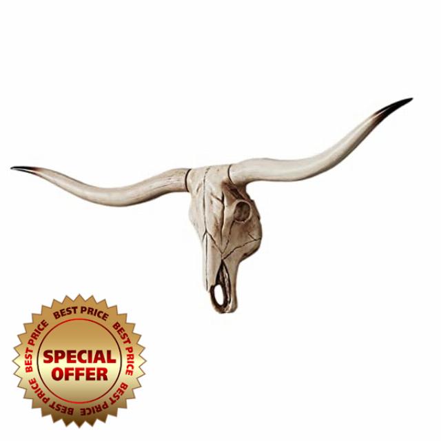 perfk Resin animal skulls head decors Wall Mount Animal Sculpture Wall Hanging Decor Vivid