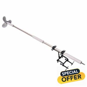 perfk Drill Powered Boat Propeller with Stand Inflatable Pontoon Replacement Spare Parts Trolling Motor Outboard Motor Bracket