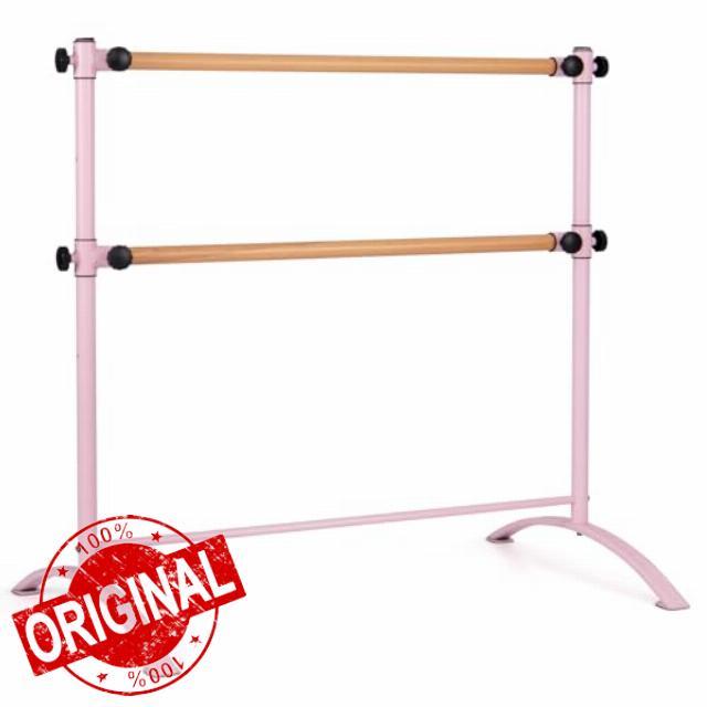 GYMAX 4 FT Double Ballet Barre with 4-position Adjustable Heights                                                          Freestanding Portable Ballet Bar