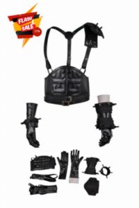 Cloud Strife Cosplay Belt Glove Black PU Leather Armour Anime Accessory Set                                                          PU Leather Shoulder Guard